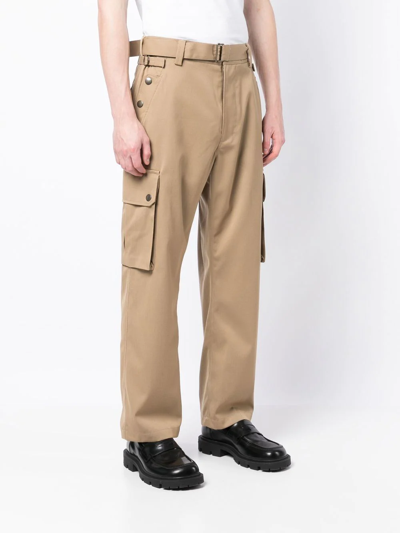 Shop Rito Structure Straight-leg Cargo Trousers In Brown