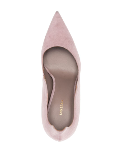 Shop Le Silla 125mm Ivy Suede Pumps In Rosa