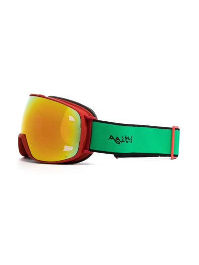 Shop Bottega Veneta Mirror Lenses Ski Goggles In Rot