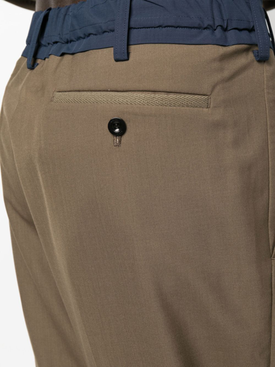 Shop Sacai Drawstring-fastening Waist Trousers In Grün