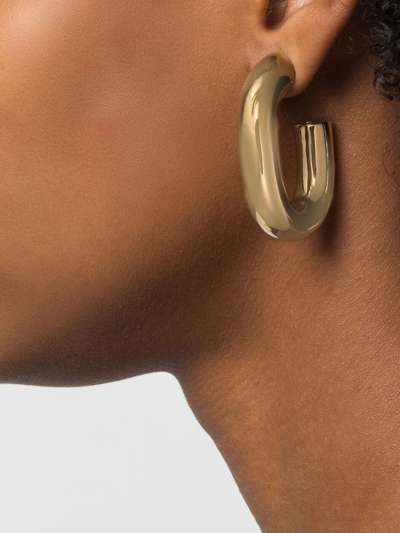 Shop Paco Rabanne Chunky Hoop Earrings In Gold