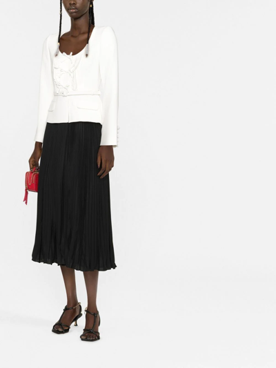 Self-portrait Pleated Midi Dress In Schwarz
