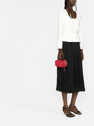 Self-portrait Pleated Midi Dress In Schwarz