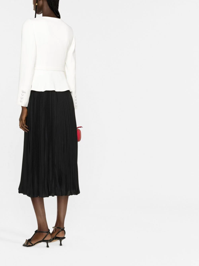 Self-portrait Pleated Midi Dress In Schwarz