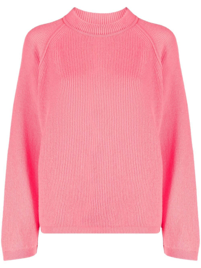 Forte Forte Ribbed Raglan-sleeve Jumper In Rosa