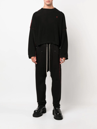 Shop Rick Owens Drkshdw Drawstring-waist Drop-crotch Trousers In Schwarz