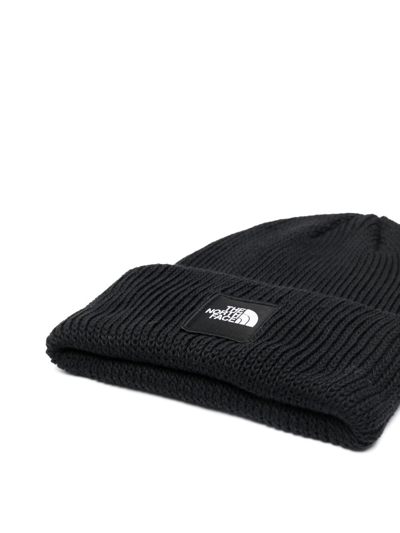 Shop The North Face Logo-patch Knitted Beanie In Jk3 Black