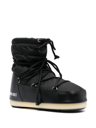 Moon Boot Quilted Logo-print Ankle Boots In Black | ModeSens