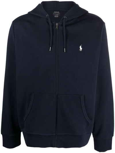 Polo Ralph Lauren Mens  Long-sleeved Double-knit Relaxed-fit Jersey Hoody In Blue