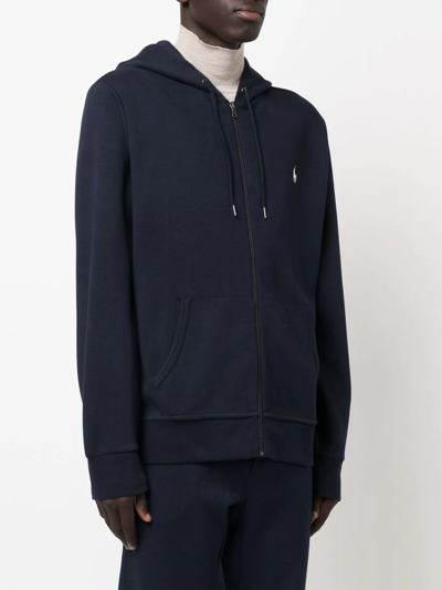 Shop Polo Ralph Lauren Polo Zip-up Hoodie In Blau