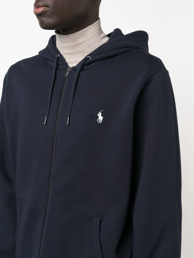 Polo Ralph Lauren Mens  Long-sleeved Double-knit Relaxed-fit Jersey Hoody In Blue