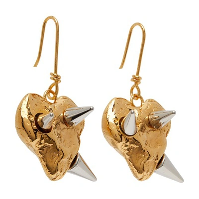 Shop Marni Earrings In Gold Palladium