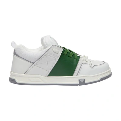Shop Valentino Open Skate Sneakers In Bianco Fern Green P