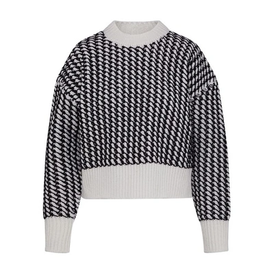 Shop Bottega Veneta Turtleneck Sweater In Chalk Black