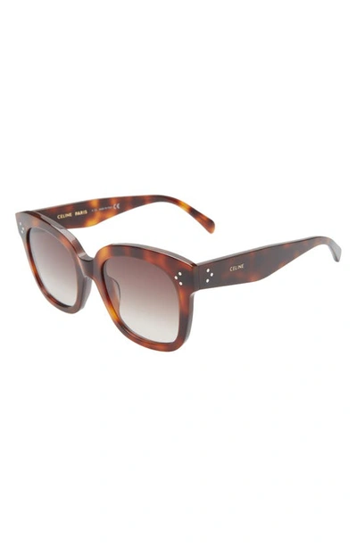 Shop Celine 54mm Gradient Square Sunglasses In Havana/ Brown