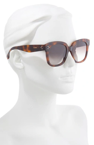 Shop Celine 54mm Gradient Square Sunglasses In Havana/ Brown