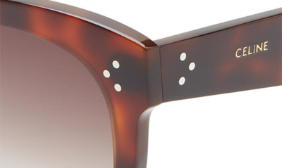 Shop Celine 54mm Gradient Square Sunglasses In Havana/ Brown