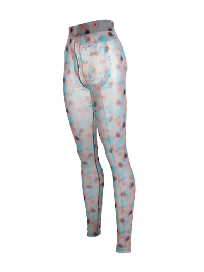 Henrik Vibskov Abstract-print Semi-sheer Tights In Blue