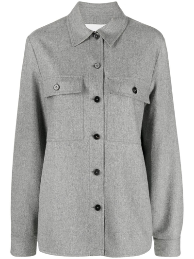 Shop Jil Sander Oversized Shirt Jacket In Grey