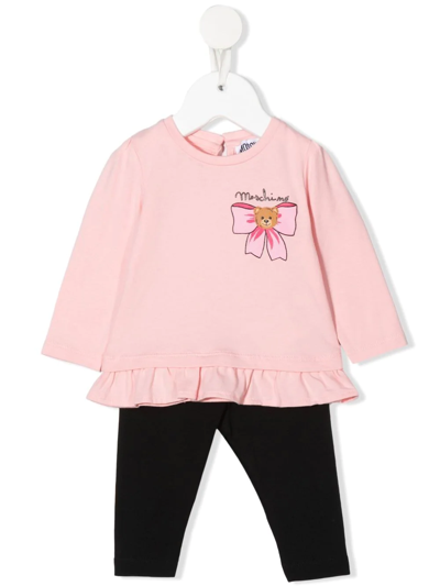 Shop Moschino Logo-print Tracksuit Set In Pink