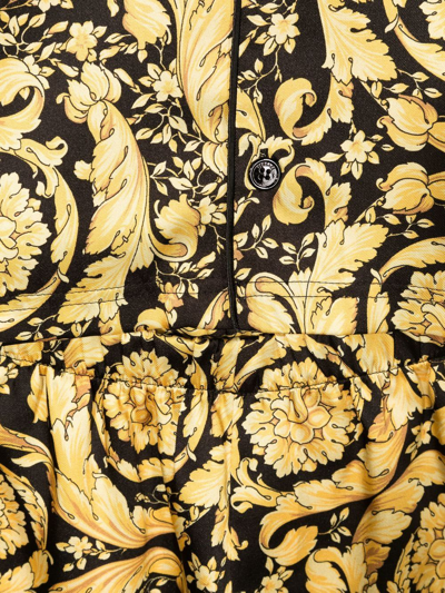 Versace Barocco-print Pajama Set In Yellow