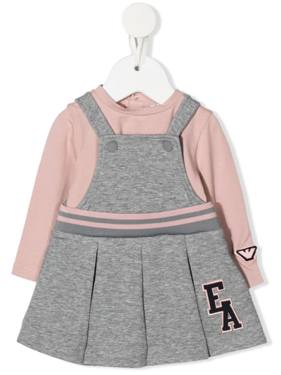 Emporio Armani Babies' Logo-patch Sweater Dress In Grey | ModeSens