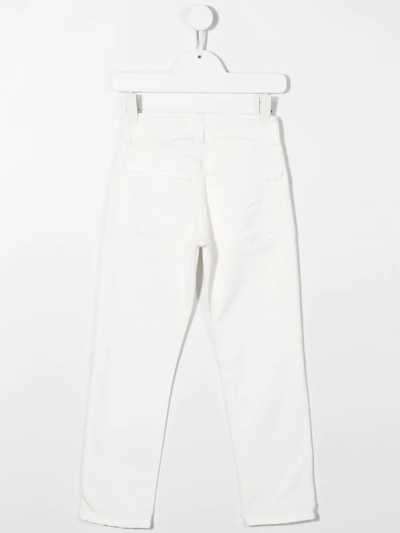 Shop Paolo Pecora Mid-rise Straight-leg Jeans In White