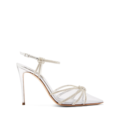 Shop Casadei C+c - Woman Pumps And Slingback Carystal And Silver 36.5