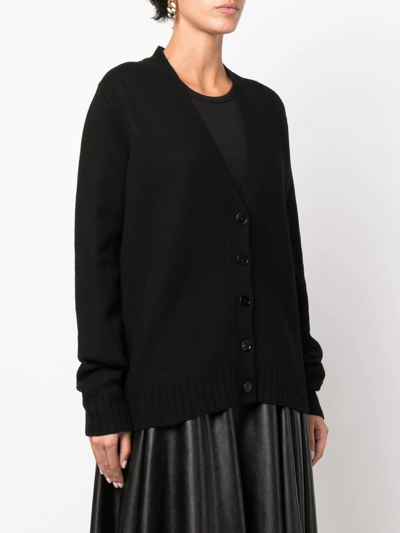 Shop Jil Sander Oversized Wool Cardigan In Black