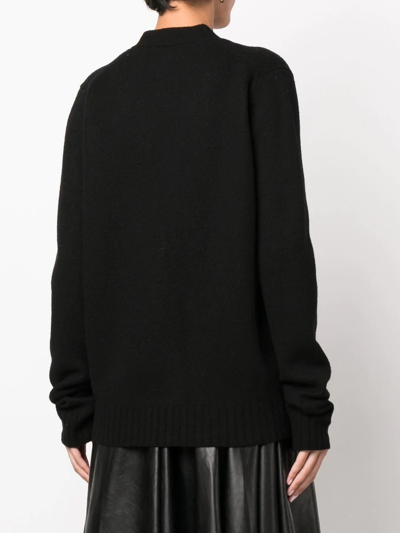 Shop Jil Sander Oversized Wool Cardigan In Black