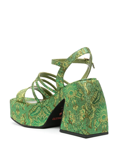 Nodaleto Bulla Chibi Embroidered Platform Sandals In Green