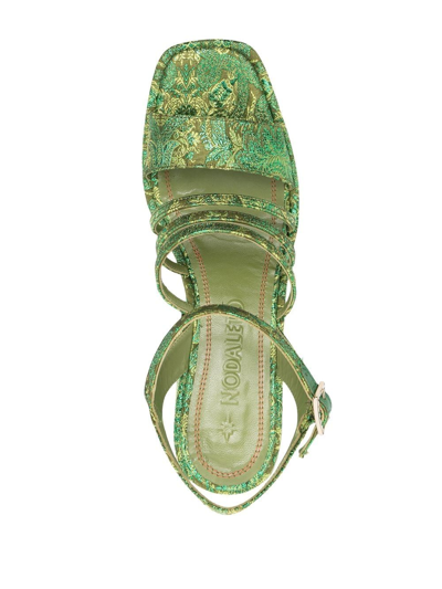 Nodaleto Bulla Chibi Embroidered Platform Sandals In Green