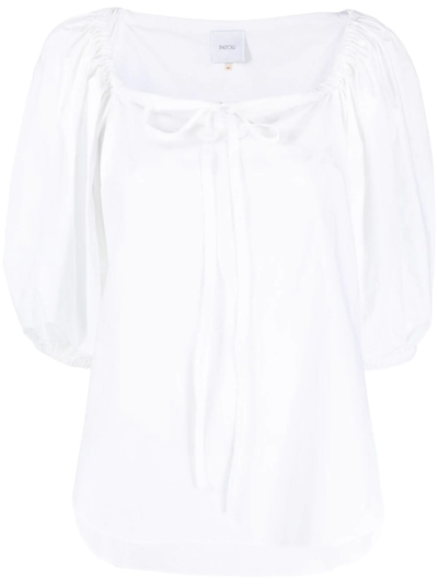 Shop Patou Tie-detail Blouse In White