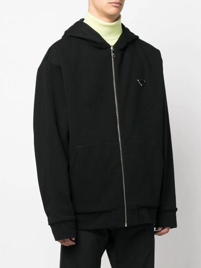 Shop Prada Reversible Hooded Jacket In Black
