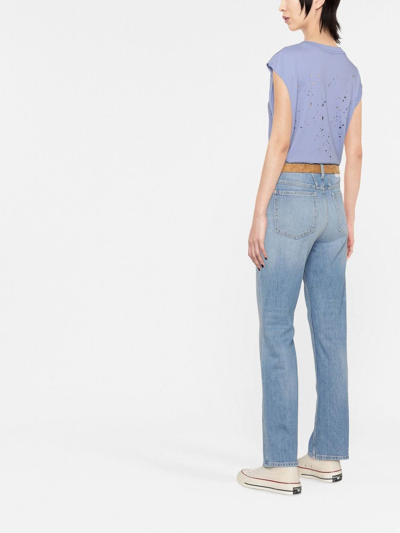 Shop Closed Faded Straight-leg Jeans In Blue