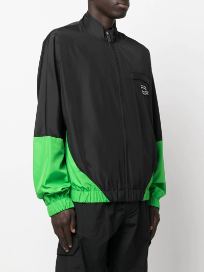 Opening Ceremony Logo-patch Panelled Windbreaker In Black