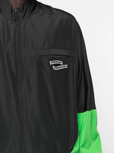 Opening Ceremony Logo-patch Panelled Windbreaker In Black