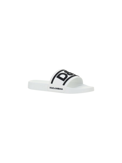 Shop Dolce & Gabbana Sandals In Bianco/nero