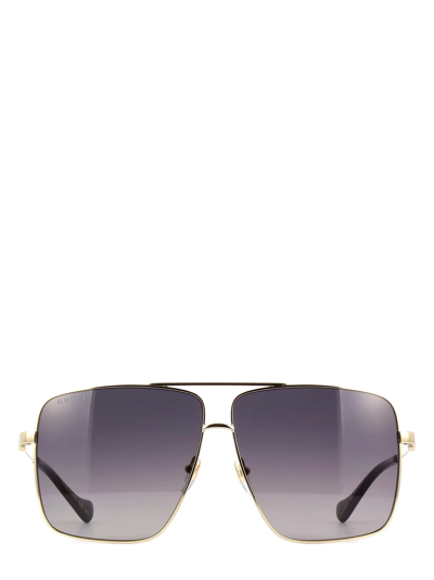 Shop Gucci Gg1087s Gold Sunglasses