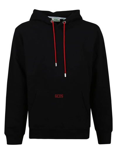 Shop Gcds Eco Basic Logo Regular Hoodie In Black