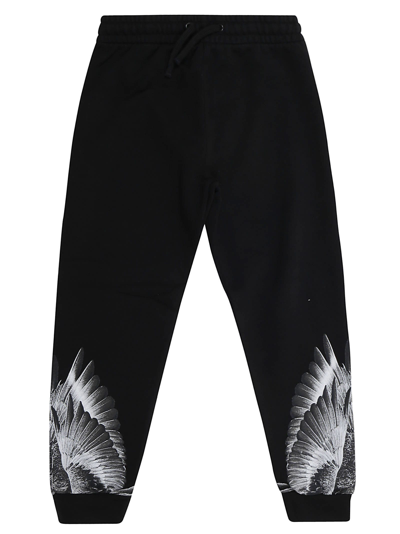 Shop Marcelo Burlon County Of Milan Icon Wings Bw Sweatpants In Black Grey