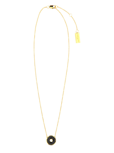 Shop Marc Jacobs The Medallion Pendant Necklace In Nero