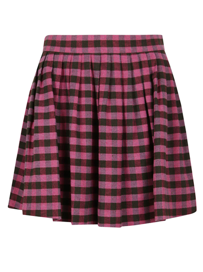 Shop Kenzo Short Flared Skirt In Dark Rose