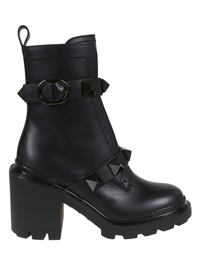 Shop Valentino Combat Boot Roman Stud In No Nero