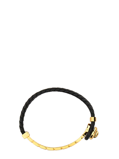 Shop Versace Bracelet With Medusa And Greek Motif In Nero
