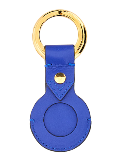Versace Medusa Plaque Keychain In Blu