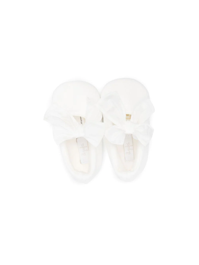 Shop Il Gufo Bow-detail Ballerina Shoes In White