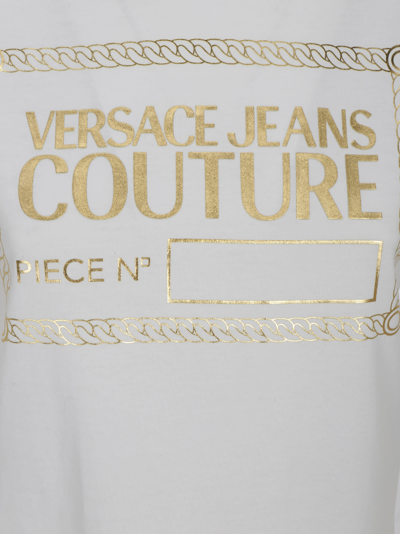 Shop Versace Jeans Couture T-shirt In White/gold