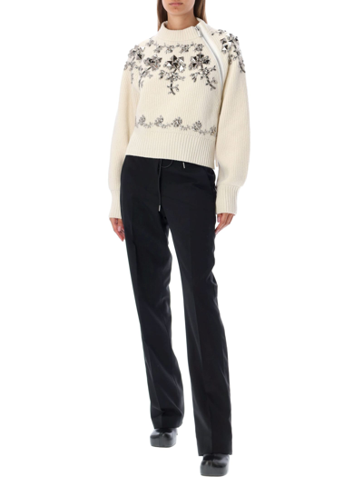 Shop Sacai Floral Studs Sweater In Off White