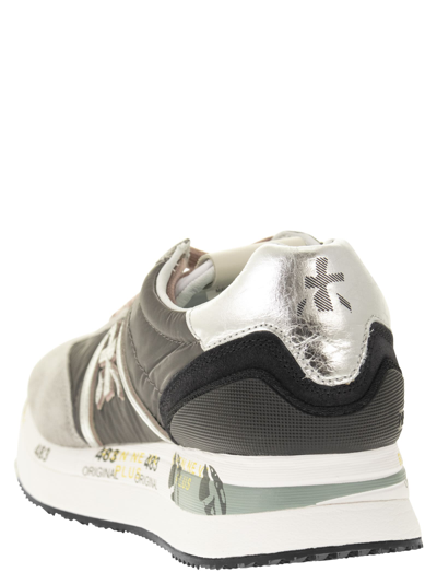 Shop Premiata Conny 5949 - Sneakers In Grey/pink